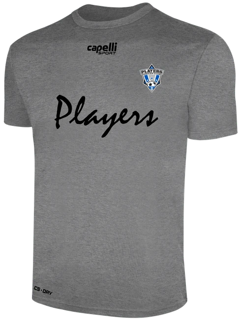 PLAYERS SC BASICS CREW NECK POLY TEE   LIGHT HEATHER GREY -KIT