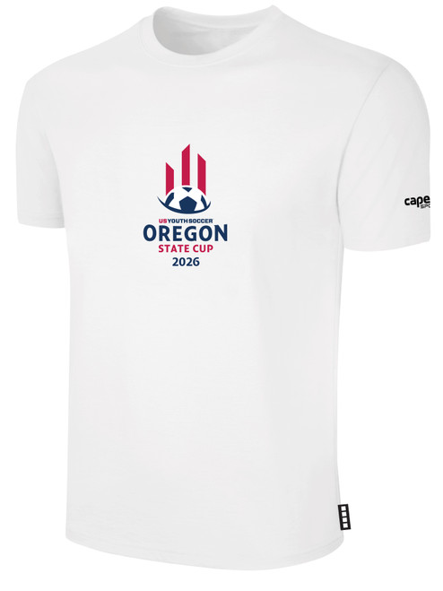 OREGON YSA STATE ODP BASICS COTTON SHORTS SLEEVE T-SHIRT CREST CENTER CHEST WHITE BLACK