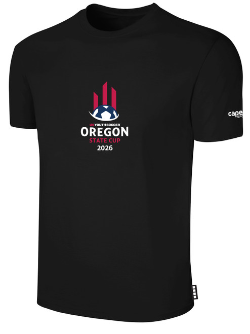 OREGON YSA STATE ODP BASICS COTTON SHORTS SLEEVE T-SHIRT CREST CENTER CHEST BLACK WHITE