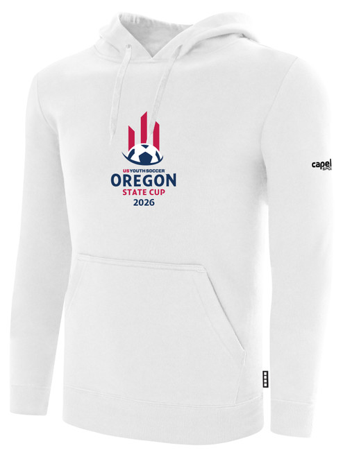 OREGON YSA STATE ODP BASICS PULLOVER FLEECE HOODIE CREST CENTER CHEST WHITE BLACK