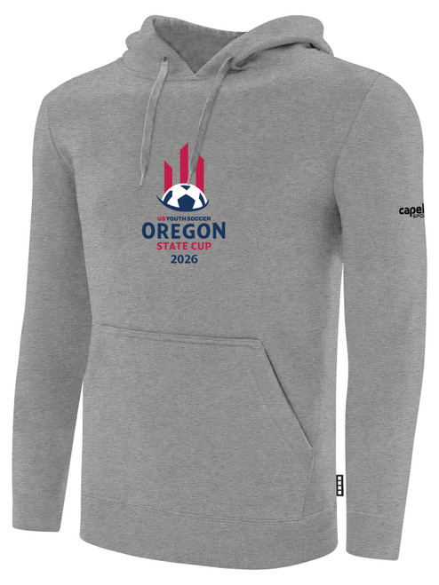 OREGON YSA STATE ODP BASICS PULLOVER FLEECE HOODIE CREST CENTER CHEST LIGHT HEATHER GREY BLACK