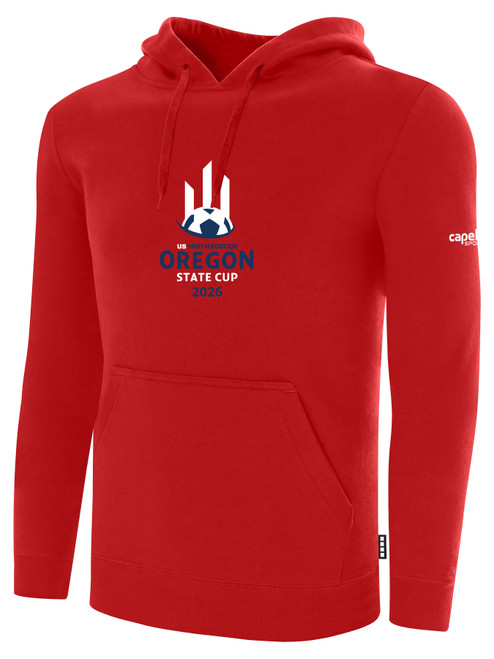 OREGON YSA STATE ODP BASICS PULLOVER FLEECE HOODIE CREST CENTER CHEST RED WHITE