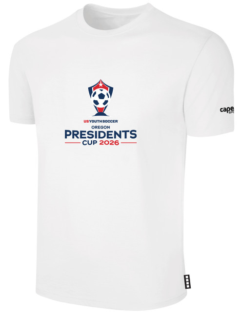 OREGON YSA PRESIDENTS ODP BASICS COTTON SHORTS SLEEVE T-SHIRT CREST CENTER CHEST WHITE BLACK