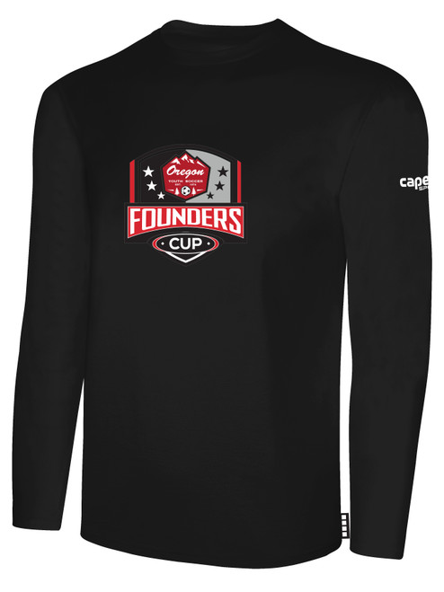 OREGON YSA FOUNDERS ODP BASICS COTTON LONG SLEEVE T-SHIRT CREST CENTER CHEST BLACK WHITE