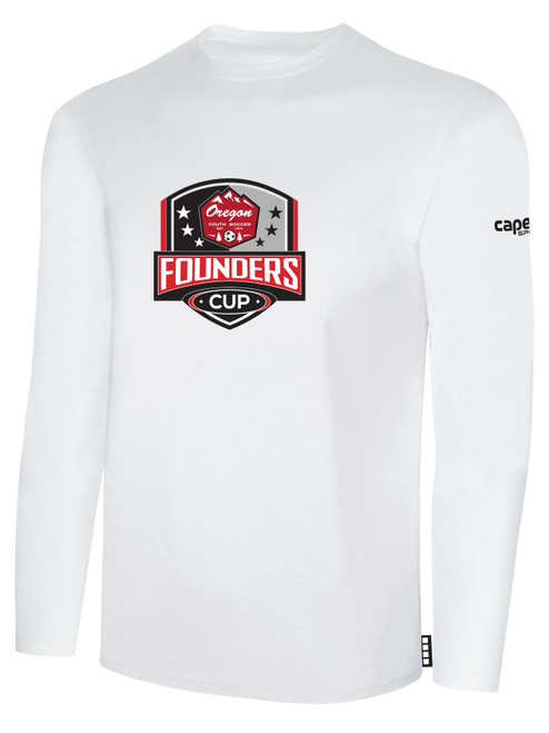 OREGON YSA FOUNDERS ODP BASICS COTTON LONG SLEEVE T-SHIRT CREST CENTER CHEST WHITE BLACK