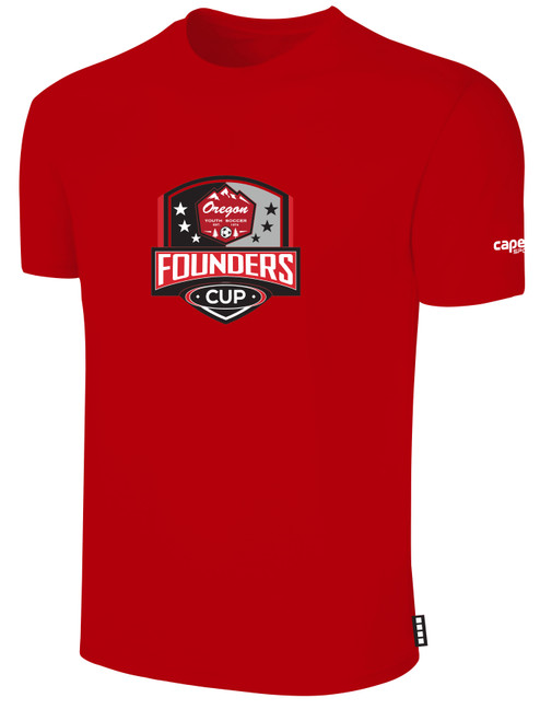OREGON YSA FOUNDERS ODP BASICS COTTON SHORTS SLEEVE T-SHIRT CREST CENTER CHEST RED WHITE