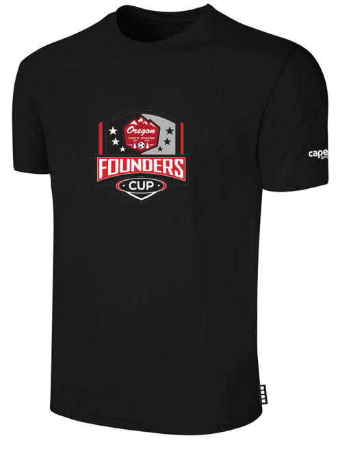 OREGON YSA FOUNDERS ODP BASICS COTTON SHORTS SLEEVE T-SHIRT CREST CENTER CHEST BLACK WHITE