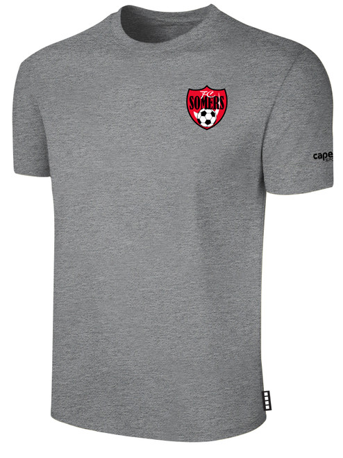 FC SOMERS  BASICS COTTON TEE CREST ON WEARER'S LEFT CHEST LIGHT HEATHER GREY BLACK