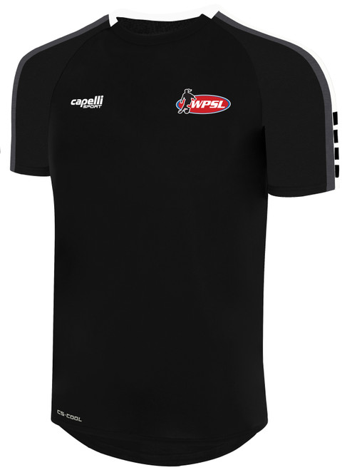 REFEREE MADISON SHORT SLEEVE TRAINING TOP BLACK WHITE -KIT  - WPSL