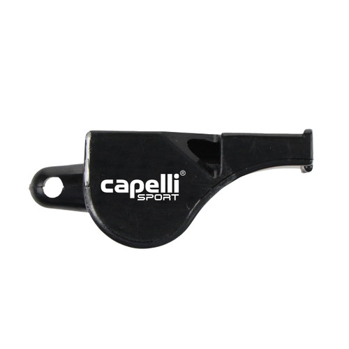 REFEREE CS PEALESS WHISTLE WITH FINGER GRIP BLACK WHITE - WPSL