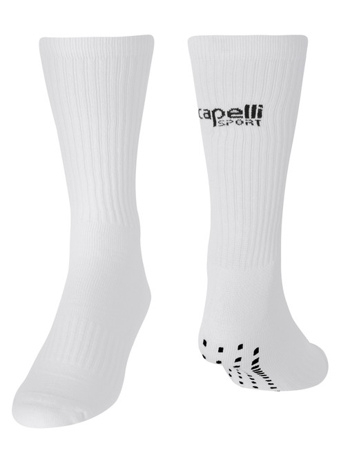 EGG HARBOR TWP SOCCER  CREW SOCKS WITH GRIPPERS WHITE LIGHT GREY