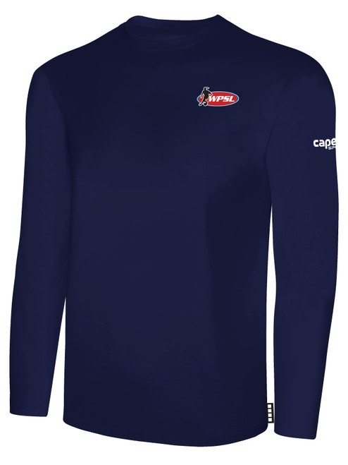 REFEREE BASICS COTTON LONG SLEEVE T-SHIRT CREST ON WEARER'S LEFT CHEST NAVY WHITE -WPSL