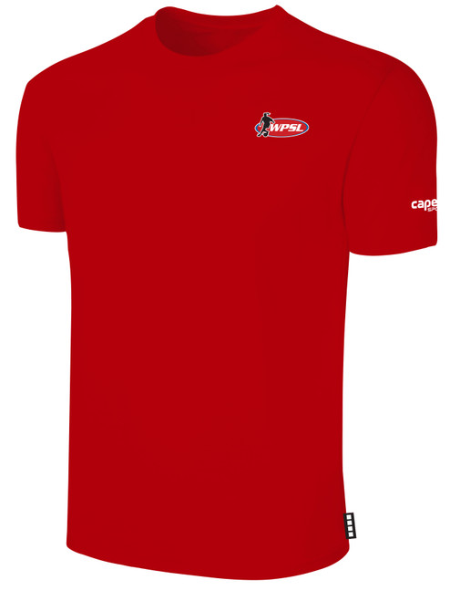 REFEREE BASICS COTTON SHORT SLEEVE T-SHIRT CREST ON WEARER'S LEFT CHEST RED WHITE -WPSL