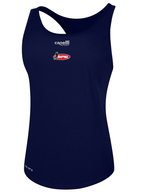REFEREE BASICS RACER BACK TANK CREST ON WEARER'S CENTER CHEST NAVY  -WPSL