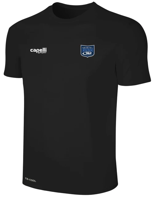 BAYSIDE RUSH SOCCER BASICS II SHORT SLEEVE TRAINING  JERSEY BLACK WHITE
