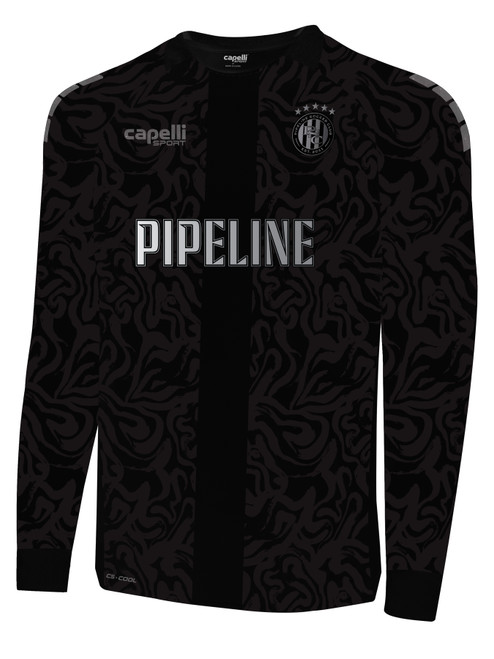 PIPELINE SC TRAVEL 2025 HOME MET LONG SLEEVE  JERSEY BLACK METALLIC SILVER