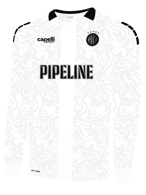 PIPELINE SC TRAVEL 2025 HOME MET LONG SLEEVE  JERSEY WHITE BLACK