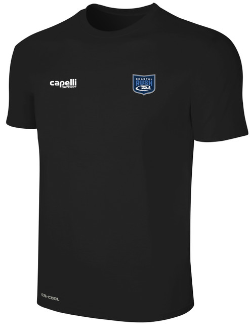 GULF SOUTH RUSH SOCCER BASICS II SHORT SLEEVE  TRANING JERSEY BLACK WHITE