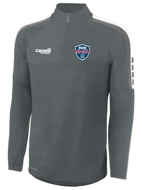 UDA SOCCER MADISON 1/4 ZIP TRAINING TOP MEDIUM  GREY WHITE