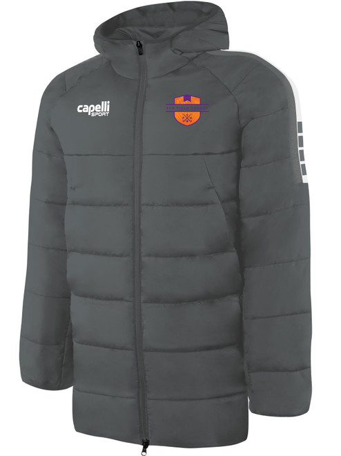 SUN FIELD HOCKEY MADISON STADIUM JACKET MEDIUM GREY WHITE