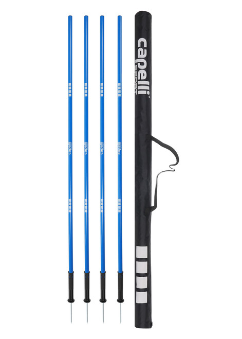 CS CORNER FLAG POLE WITH SPRING SPIKE & CARRY BAG PROMO BLUE WHITE