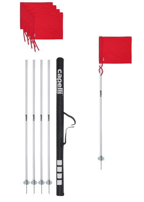 CAPELLI SPORT OFFICIAL CORNER FLAG SET OF 4 RED WHITE BLACK