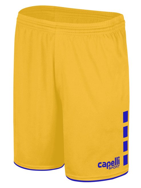 MANTECA AREA SOCCER RANGERS UNITED CONDOR III MATCH SHORTS ATHLETIC GOLD ROYAL BLUE -KIT