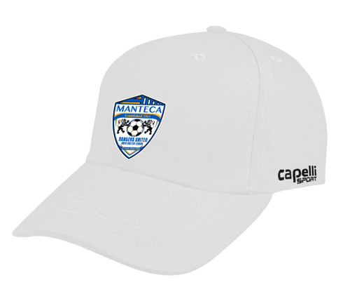 MANTECA AREA SOCCER RANGERS UNITED TEAM CLASSIC BASEBALL CAP WHITE BLACK