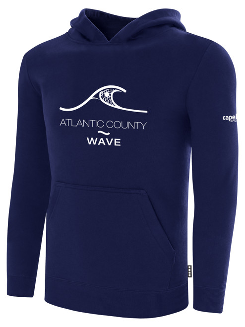 ATLANTIC COUNTY WAVE BASICS FLEECE HOODIE NAVY WHITE