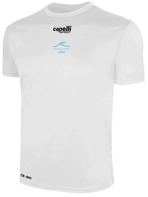 ATLANTIC COUNTY WAVE BASICS CREW NECK POLY TEE WHITE