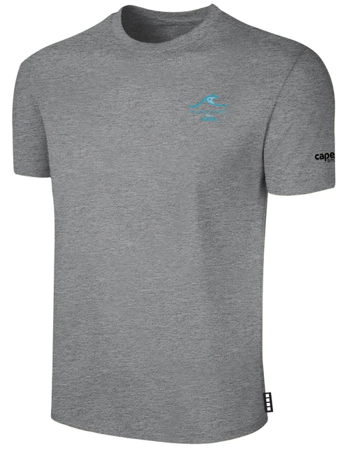 ATLANTIC COUNTY WAVE BASICS COTTON TEE CREST ON WEARER'S LEFT CHEST LIGHT HEATHER GREY BLACK