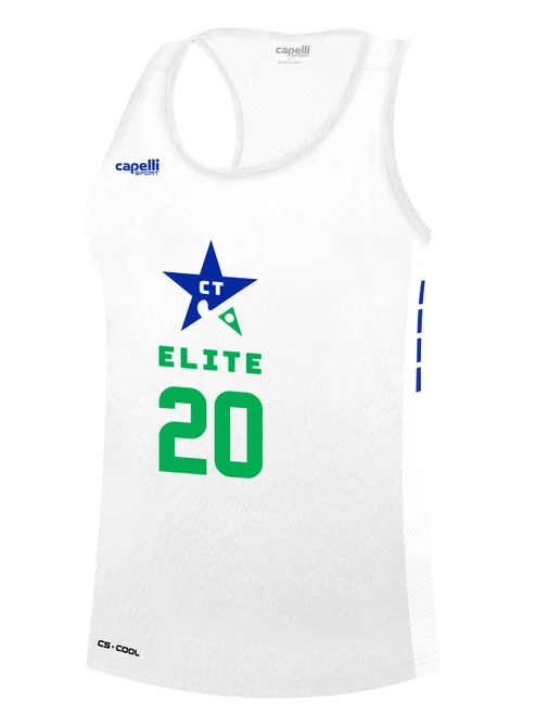 CT ELITE PRO RACERBACK FH GAME JERSEY WHITE ROYAL BLUE -KIT