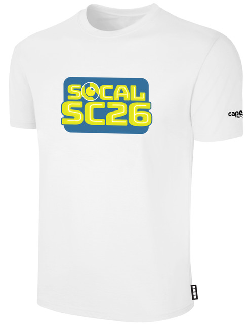 SOCAL  STATE CUP  BASICS COTTON TEE LARGE CREST  CENTER CHEST WHITE BLACK