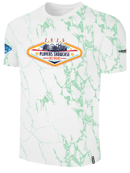 PLAYERS SC MERCH LIFESTYLE MARBLE TEE WITH SLEEVE LARGE LARGE CREST  CENTER CHEST WHITE MINT
