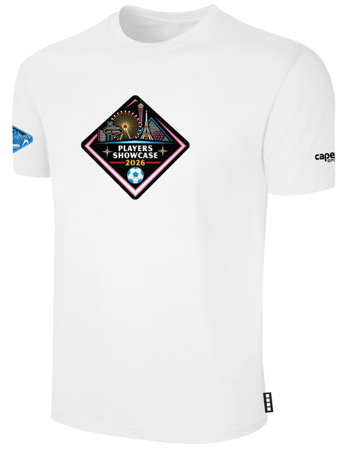 PLAYERS SC MERCH  BASICS  COTTON TEE LARGE CREST  CENTER CHEST WHITE BLACK