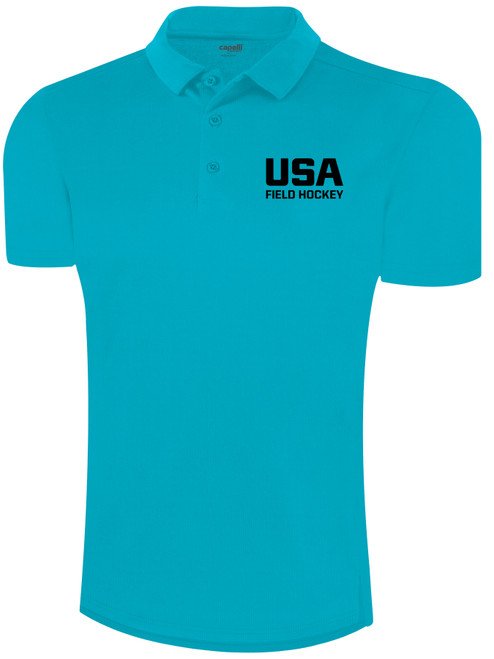 USA FIELD HOCKEY UMPIRE SHORT SLEEVE POLO TURQUOISE BLACK