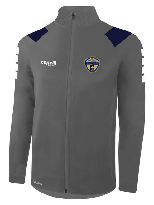 OAKVILLE SC EMPIRE TRAINING JACKET MEDIUM GREY NAVY WHITE -KIT