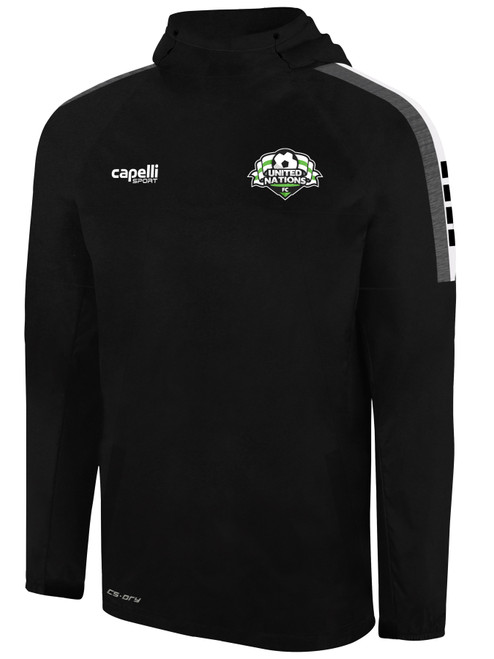 UNITED NATIONS FC MADISON WARM TRAINING TOP  BLACK WHITE
