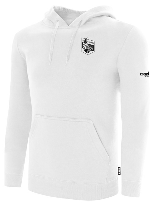 FC  PREMIER BASICS FLEECE HOODIE CREST ON WEARER'S LEFT CHEST WHITE BLACK