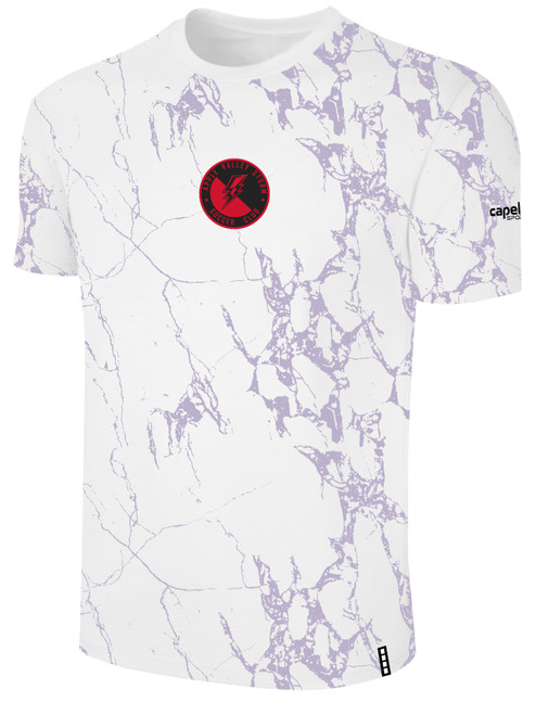 APPLE VALLEY STORM LIFESTYLE MARBLE TEE WITH SLEEVE LOGO WHITE SOFT LAVENDER