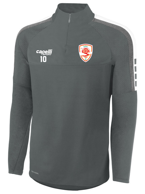 SOCAL REDS FC MADISON 1/4 ZIP TECHNICAL TRAINING TOP   MEDIUM GREY WHITE -KIT