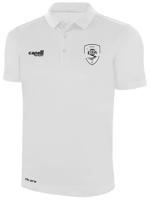 SOCAL REDS FC CLASSIC POLY POLO CREST LEFT CHEST WHITE BLACK
