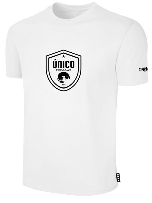 UNICO FC BASICS COTTON TEE CREST ON WEARERS CENTER CHEST WHITE BLACK