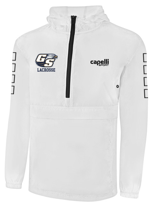 GSU LACROSSE CLASSIC PACKABLE WINDBREAKER WHITE BLACK