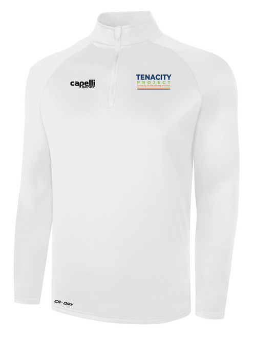 NATIONAL TEAM BASICS POLY 1/4 ZIP TOP WHITE