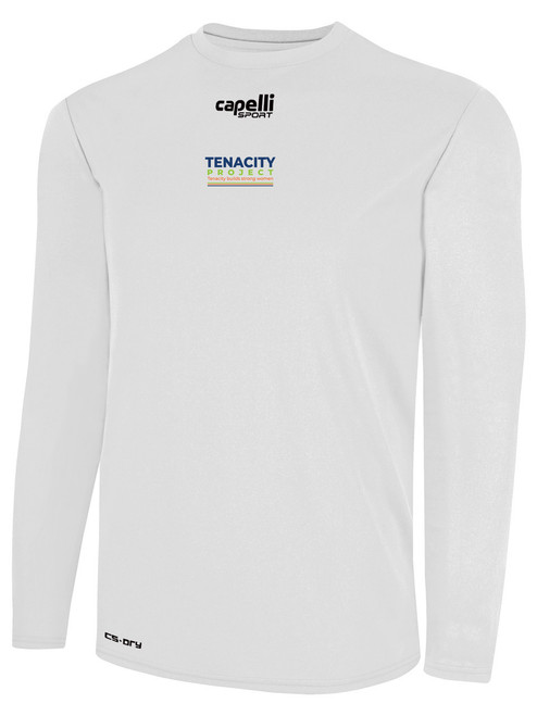 NATIONAL TEAM BASICS CREW NECK LONG SLEEVE POLY TEE WHITE