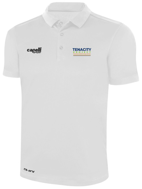 NATIONAL TEAM CLASSIC POLY POLO CREST LEFT CHEST WHITE BLACK