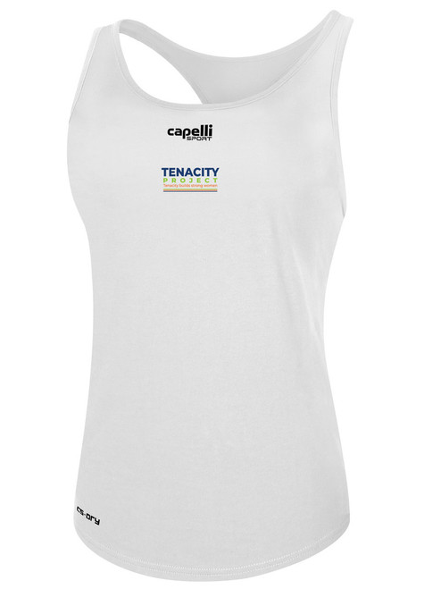 NATIONAL TEAM BASICS WOMEN'S RACER BACK TANK CREST CENTER CHEST WHITE BLACK