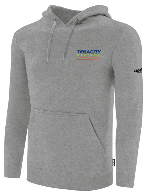 NATIONAL TEAM BASICS FLEECE HOODIE CREST ON LEFT CHEST LIGHT HEATHER GREY BLACK