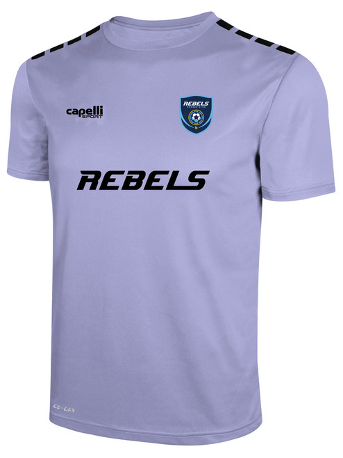 REBELS SC EAST COUNTY TEAM JERSEY LAVENDER BLACK
